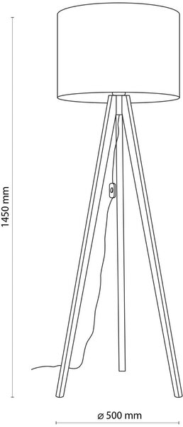 TK Lighting Grand stojací lampa 1x15 W černá-dřevo 16005
