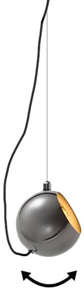 Design hanglamp donker chroom voor railsysteem 1-fase - Slimline Sara