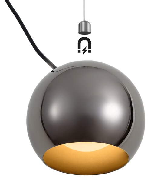 Design hanglamp donker chroom voor railsysteem 1-fase - Slimline Sara