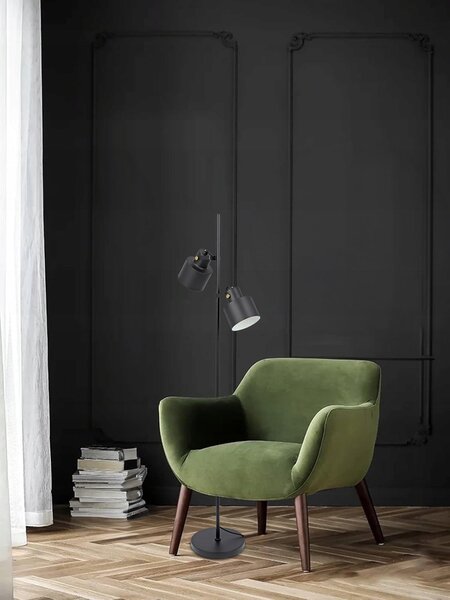 Černá stojací lampa E27 135 cm