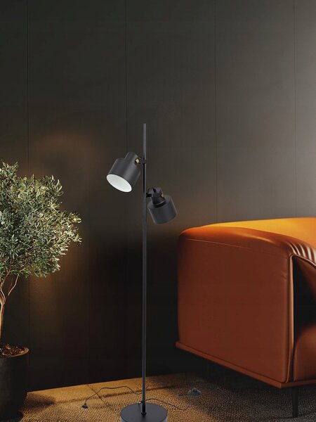Černá stojací lampa E27 135 cm