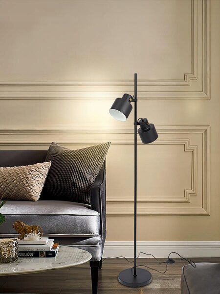 Černá stojací lampa E27 135 cm