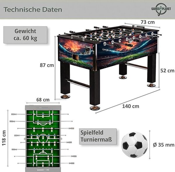 GamesPlanet Profi fotbálek Leeds, 140 x 73 x 87 cm, stadion
