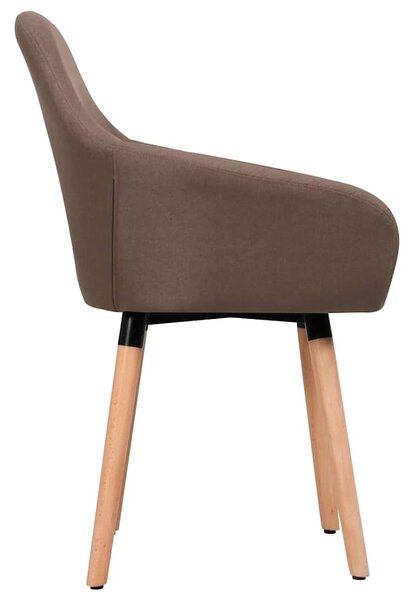 Jídelní židle 2 ks hnědé textil 283462