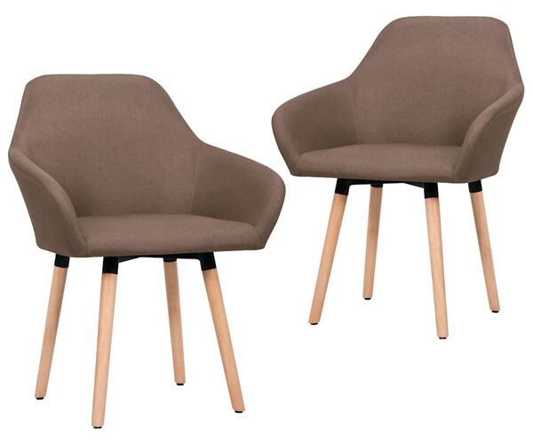 Jídelní židle 2 ks hnědé textil 283462