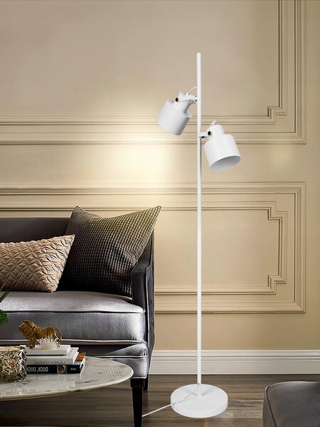 Bílá stojací lampa E27 135 cm