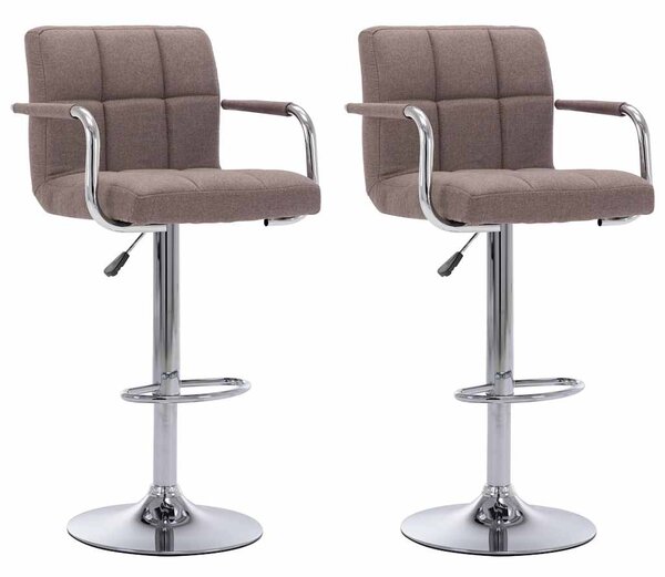Barové židle 2 ks taupe textil 283428