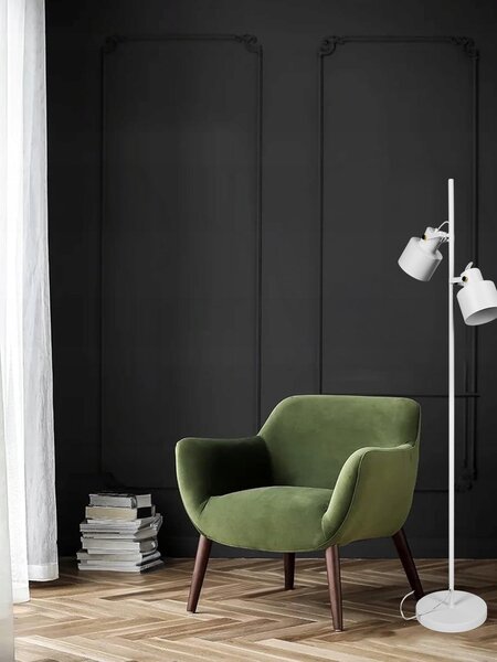 Bílá stojací lampa E27 135 cm