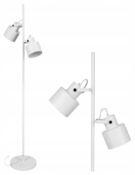 Bílá stojací lampa E27 135 cm