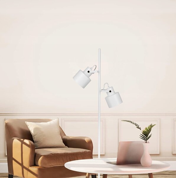 Bílá stojací lampa E27 135 cm