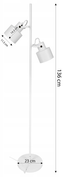 Bílá stojací lampa E27 135 cm