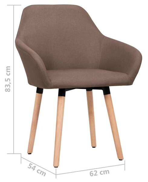 Jídelní židle 2 ks hnědé textil 283462