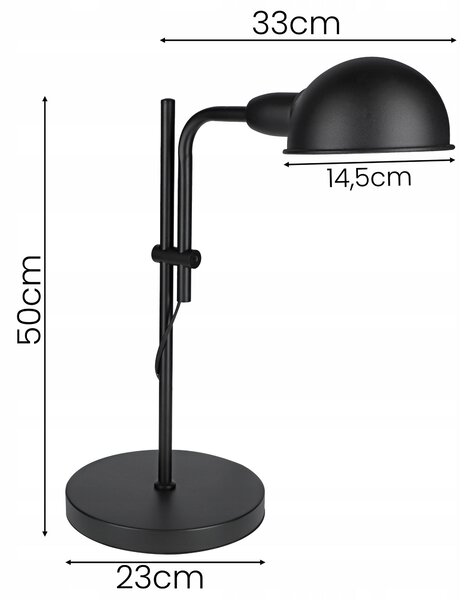 Černá stolní lampa E27