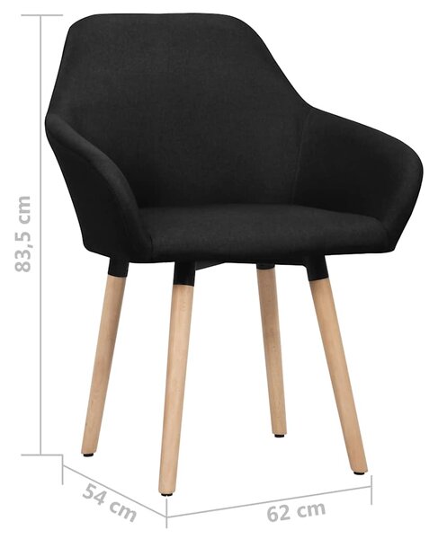 Jídelní židle 2 ks černé textil 283465
