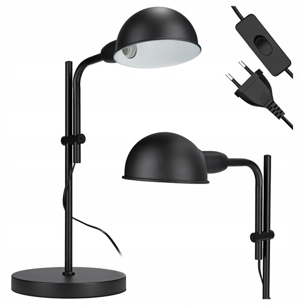 Černá stolní lampa E27