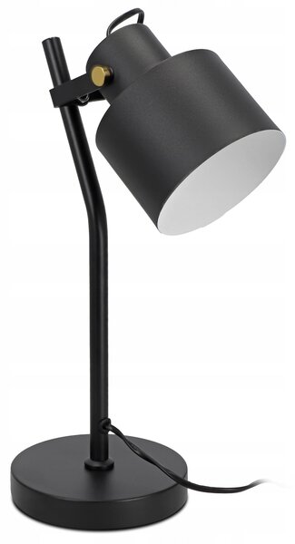 Černá stolní lampa E27, nastavitelná, IP20, šířka 15 cm, výška 38 cm