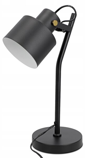 Černá stolní lampa E27, nastavitelná, IP20, šířka 15 cm, výška 38 cm