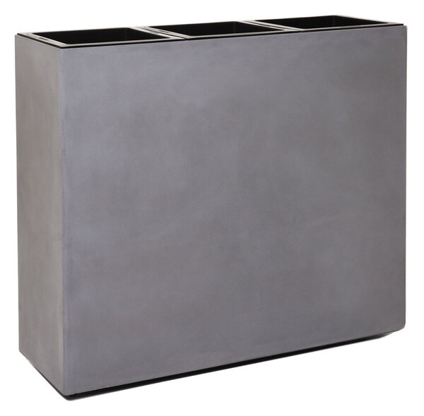 Květináč ELEMENTO na kolečkách, sklolaminát, šířka 88 cm, beton design šedá, outlet