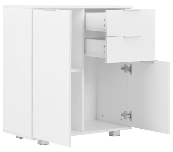 Příborník bílý s vysokým leskem 71x35x80 cm kompozitní dřevo 283715