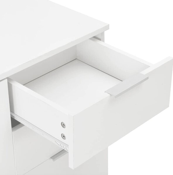 Příborník bílý s vysokým leskem 71x35x80 cm kompozitní dřevo 283715