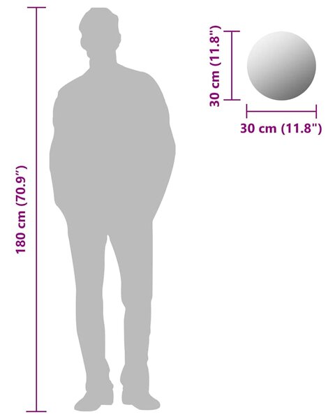 Zrcadlo bez rámu kulaté 30 cm sklo 283653