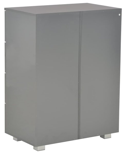 Příborník šedý s vysokým leskem 60x35x80 cm kompozitní dřevo 283714