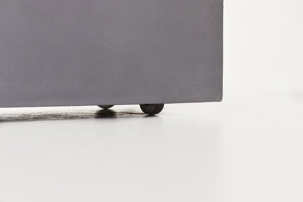 Květináč ELEMENTO na kolečkách, sklolaminát, šířka 88 cm, beton design šedá, outlet