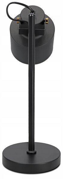 Černá stolní lampa E27, nastavitelná, IP20, šířka 15 cm, výška 38 cm