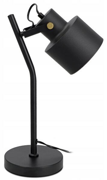 Černá stolní lampa E27, nastavitelná, IP20, šířka 15 cm, výška 38 cm