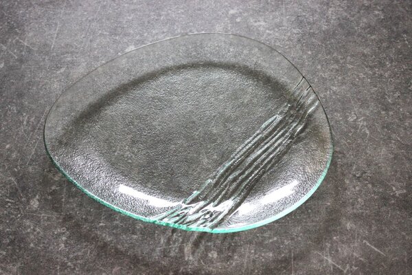 BDK-GLASS Servírovací tác Organic z čirého skla - 39x36cm