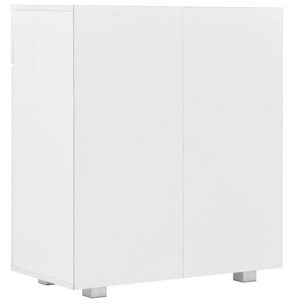Příborník bílý s vysokým leskem 71x35x80 cm kompozitní dřevo 283715