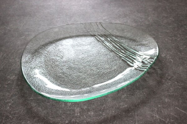 BDK-GLASS Servírovací tác Organic z čirého skla - 39x36cm
