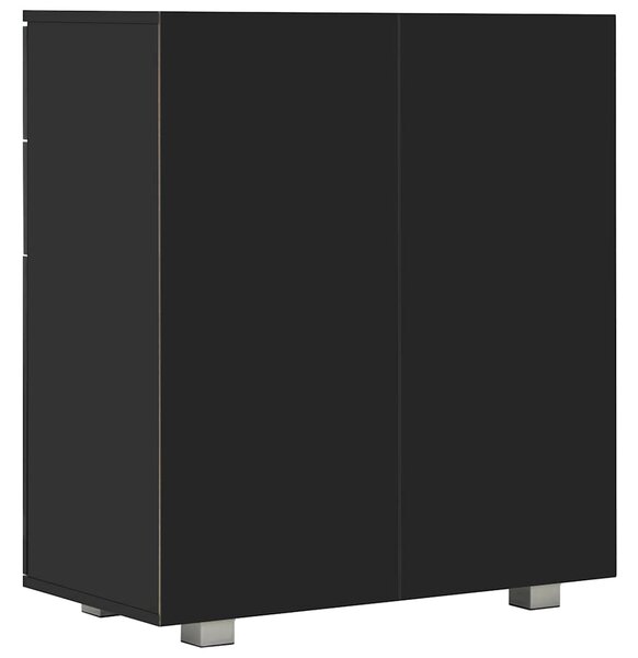 Příborník černý s vysokým leskem 71x35x80 cm kompozitní dřevo 283716