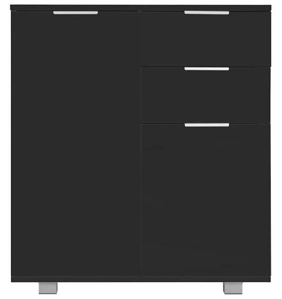 Příborník černý s vysokým leskem 71x35x80 cm kompozitní dřevo 283716