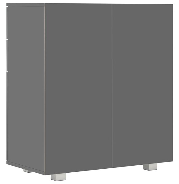 Příborník šedý s vysokým leskem 71x35x80 cm kompozitní dřevo 283717