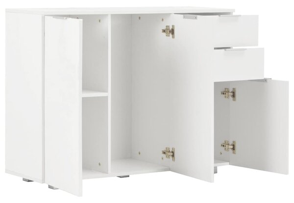 Příborník bílý s vysokým leskem 107x35x80,5 cm 283718