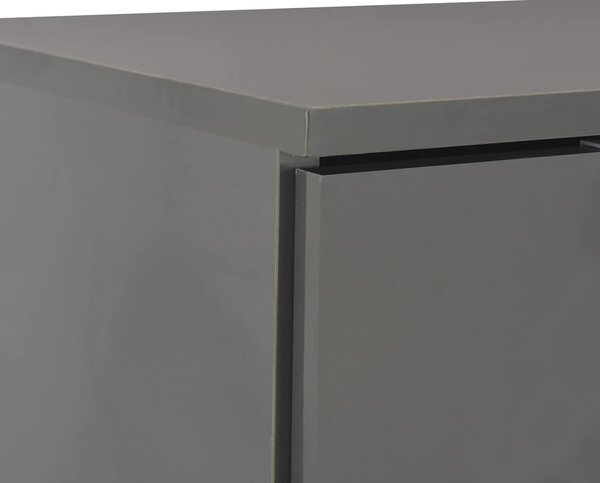 Příborník šedý s vysokým leskem 71x35x80 cm kompozitní dřevo 283717