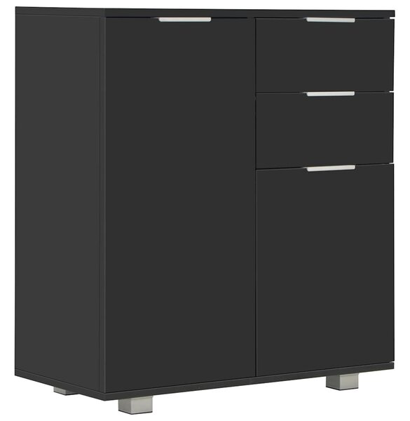 Příborník černý s vysokým leskem 71x35x80 cm kompozitní dřevo 283716