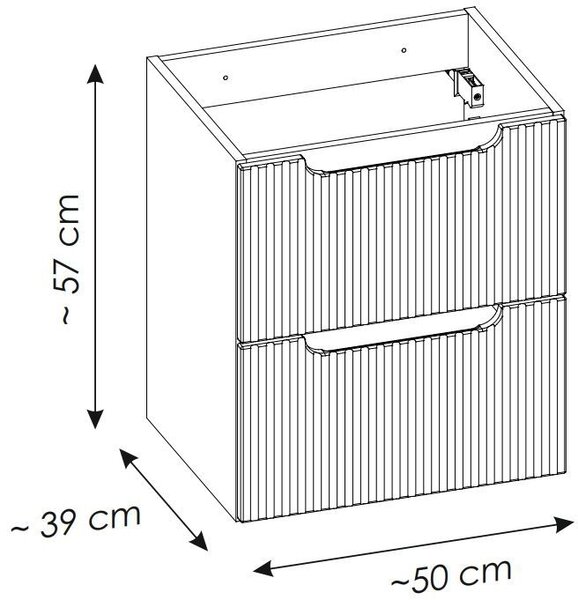 Comad Nova Coast Evoke skříňka 50x39x57 cm pod umyvadlo závěsná dub NOVA COAST EVOKE 82-50-40-2S