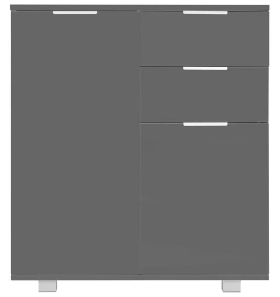 Příborník šedý s vysokým leskem 71x35x80 cm kompozitní dřevo 283717