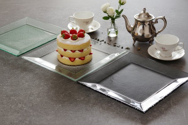 BDK-GLASS Servírovací tác MAXIM 25x25cm Barva: Extra čiré sklo