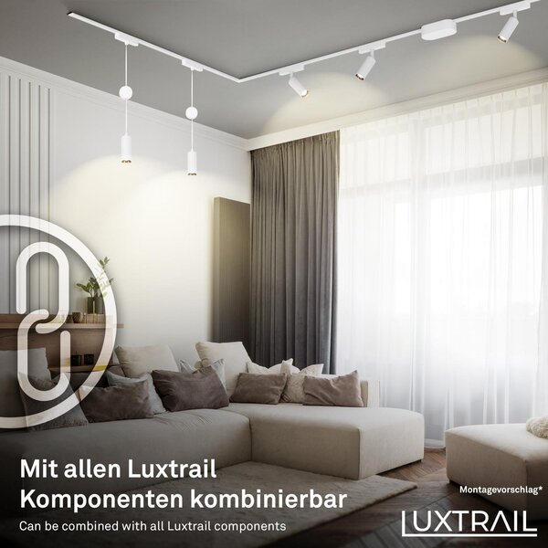 BRILO 8031016 LUXTRAIL lištový systém 48V, LED spot, 5W, 450lm, nastavitelné, bílé - BRILO