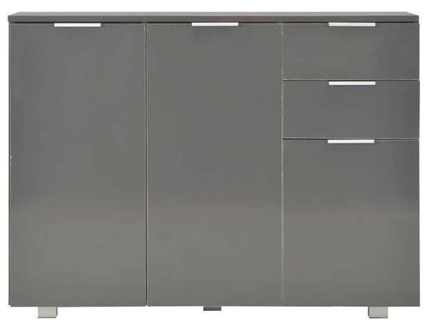 Příborník šedý s vysokým leskem 107x35x80,5 cm 283720