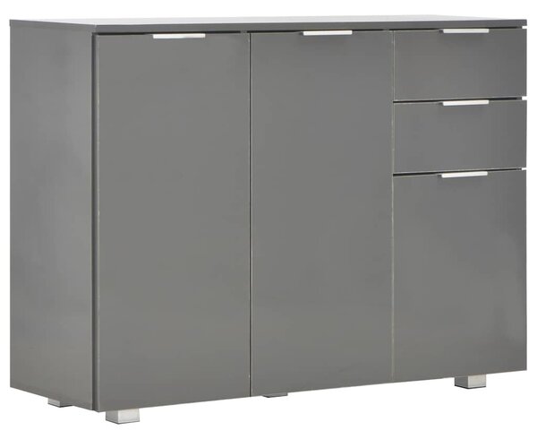 Příborník šedý s vysokým leskem 107x35x80,5 cm 283720