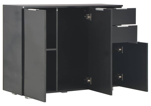 Příborník černý s vysokým leskem 107x35x80,5 cm 283719