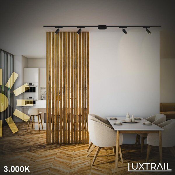 BRILO 8031015 LUXTRAIL lištový systém 48V, LED spot, 5W, 450lm, nastavitelné, černá - BRILO