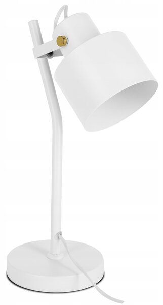 Bílá stolní lampa E27, nastavitelná, IP20, šířka 15 cm, výška 38 cm