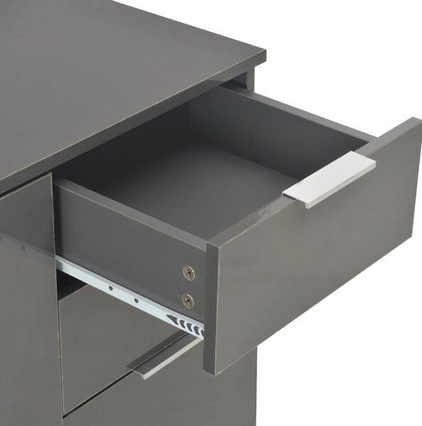 Příborník šedý s vysokým leskem 107x35x80,5 cm 283720
