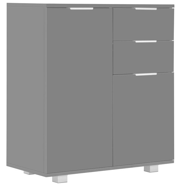 Příborník šedý s vysokým leskem 71x35x80 cm kompozitní dřevo 283717