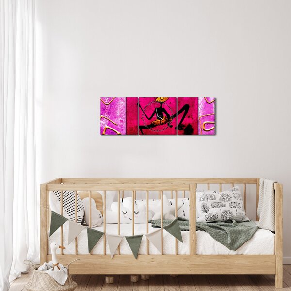 Obraz historické nástěnné malby (s hodinami) (90x30 cm)